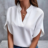 Summer Short-sleeved Chiffon Shirt New V-neck Shirt Women's Casual Versatile Clothing