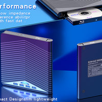 External CD DVD Drive For PC Laptop Windows 11 10 USB 3.0 Burner Reader Writer