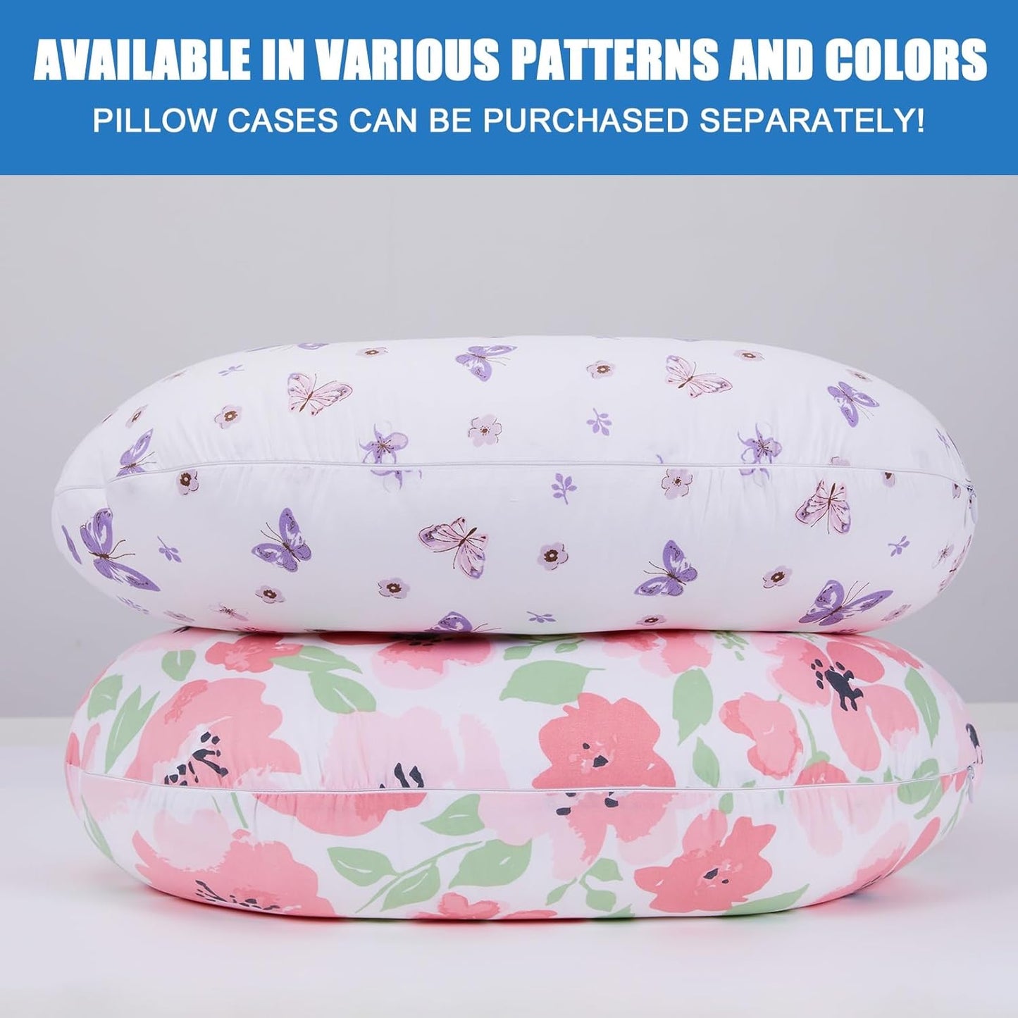 Nursing Pillow for Breastfeeding, Breathable Breast Feeding Pillow and Positioner with Removable Cover for More Support, Tummy Time and Bottle Feeding Support Pillow, Butterfly Dreams