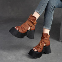 Fish-mouth Platform High-top Roman Womens Sandals