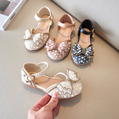 Girls' Summer Pearl Bow Princess Shallow-Mouth Pumps — Premium Footwear Deal | Everyday Home Deal