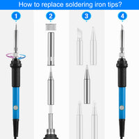 Soldering Iron 110V 60W Adjustable Temperature  PCB Electric Welding Iron With 5Pcs Different Tips