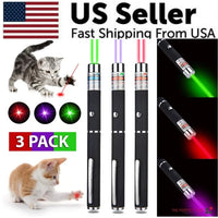 3 Packs 900Mile Laser Pointer Pen Green Blue Red Light Visible Beam Lazer