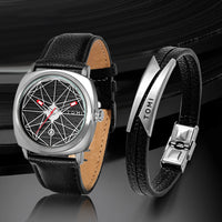 Mens Business Quartz Watch Bracelet Set