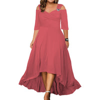 Women’s Plus-Size Off-the-Shoulder Swing Dress – High-Waist Short-Sleeve Summer Dress, Sizes L–5XL | Everyday Home Deal