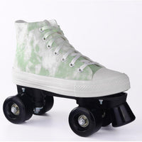 Camouflage Canvas Skates Double Row Four-wheeled Adult