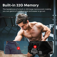 IPX8 Waterproof Headset Swimming Bluetooth Headphones With 32G TF Card Sports Wireless Earbuds Stereo Bone Conduction Earphone