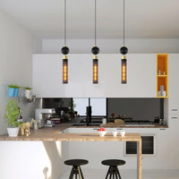 Modern Black Wrought Iron Pendant Light For Kitchen Island, Adjustable Cord Pendant Fixture, Hanging Lighting Over Kitchen Island, Indoor Chandelier For Bedroom & Bathroom