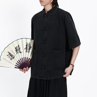 Mens Trendy HanfuTang Suit Shirt New Chinese Style Pre-washed