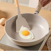 12-Piece Silicone Kitchen Utensils Set with Wooden Handles – Heat-Resistant Non-Stick Cooking Tools, Khaki | Everyday Home Deal