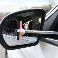Car Rearview Mirror Wiper Retractable Portable Rainy Cleaning Supplies Rearview Mirror Water Remover Glass Rain Cleaning Tool