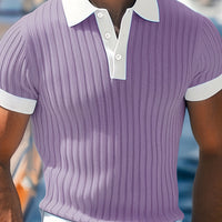 Summer Mens Ice-silk Polo Shirt With Ink-wash Print And Short Sleeves - Premium Apparel Deal | Everyday Home Deal