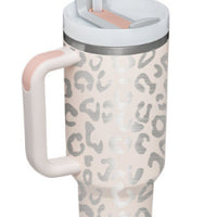 40 Oz Tumbler With Handle Straw Insulated, Stainless Steel Spill Proof Vacuum Coffee Cup Tumbler With Lid Tapered Mug Gifts For Valentine Lover Suitable For Car Gym Office Travel