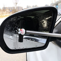 Car Rearview Mirror Wiper Retractable Portable Rainy Cleaning Supplies Rearview Mirror Water Remover Glass Rain Cleaning Tool
