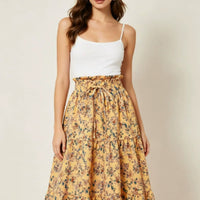 High-waisted A-line Skirt Bohemian-style Printed Flared Skirt
