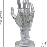 Creative Mechanical Hand Staue, Gaming Controller Holder Stand, Headphone Holder, Necklace Holder, Robot Hand Sculpture, Hand Crafts, Realistic Hand Decor, Modern Home Decor, Gaming Room Decor, Silver