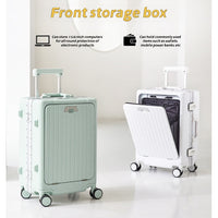 20 Inch 24 Inch Aluminum Frame Luggage Compartment, Front Opening Luggage Compartment, TSA Lock, Silent Rotating Wheel, Business Travel Hand Held Rolling Case