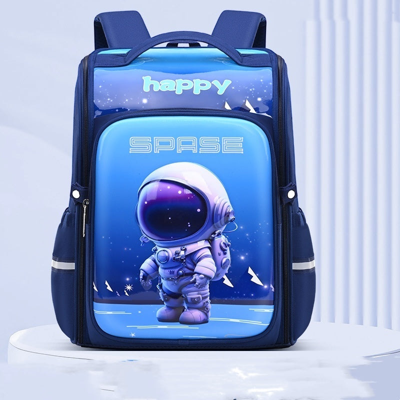 Boys' & Girls' Blue Spaceman Cartoon One-Piece Lightweight School Backpack — Premium Utility Deal | Everyday Home Deal