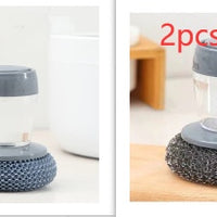 Kitchen Soap Dispensing Palm Brush Cleaner Push-type Brush Kitchen Detergent Tools
