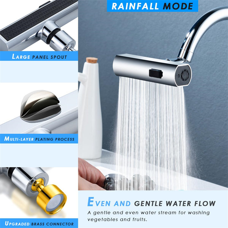 Kitchen Faucet Waterfall Outlet Splash Proof Universal Rotating Bubbler Multifunctional Water Nozzle Extension Kitchen Gadgets | Everyday Home Deal