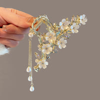 Large Metal Pearl Bell Orchid Tassel Hair Clip - Premium Fashion Deal | Everyday Home Deal