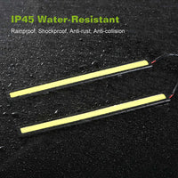 2Pcs LED Daytime Running Lights Car LED COB DRL Fog Lights IP45 Waterproof LED Strip Fog Day Driving Lamp Sticker For 12V Car Interior Exterior Use