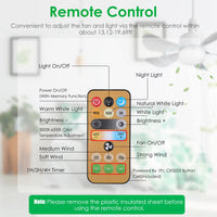 1Pc Socket Fan Light 12W Ceiling Fan With Lights Dimmable LED Ceiling Fan With 3 Fan Speed Stepless Brightness And Color Temperature Smart Timer Remote Control