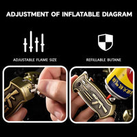 Cool Metal Design Jet Torch Lighter Refillable Butane Novelty Lighter For Gift Fireplace Candle Camping BBQ