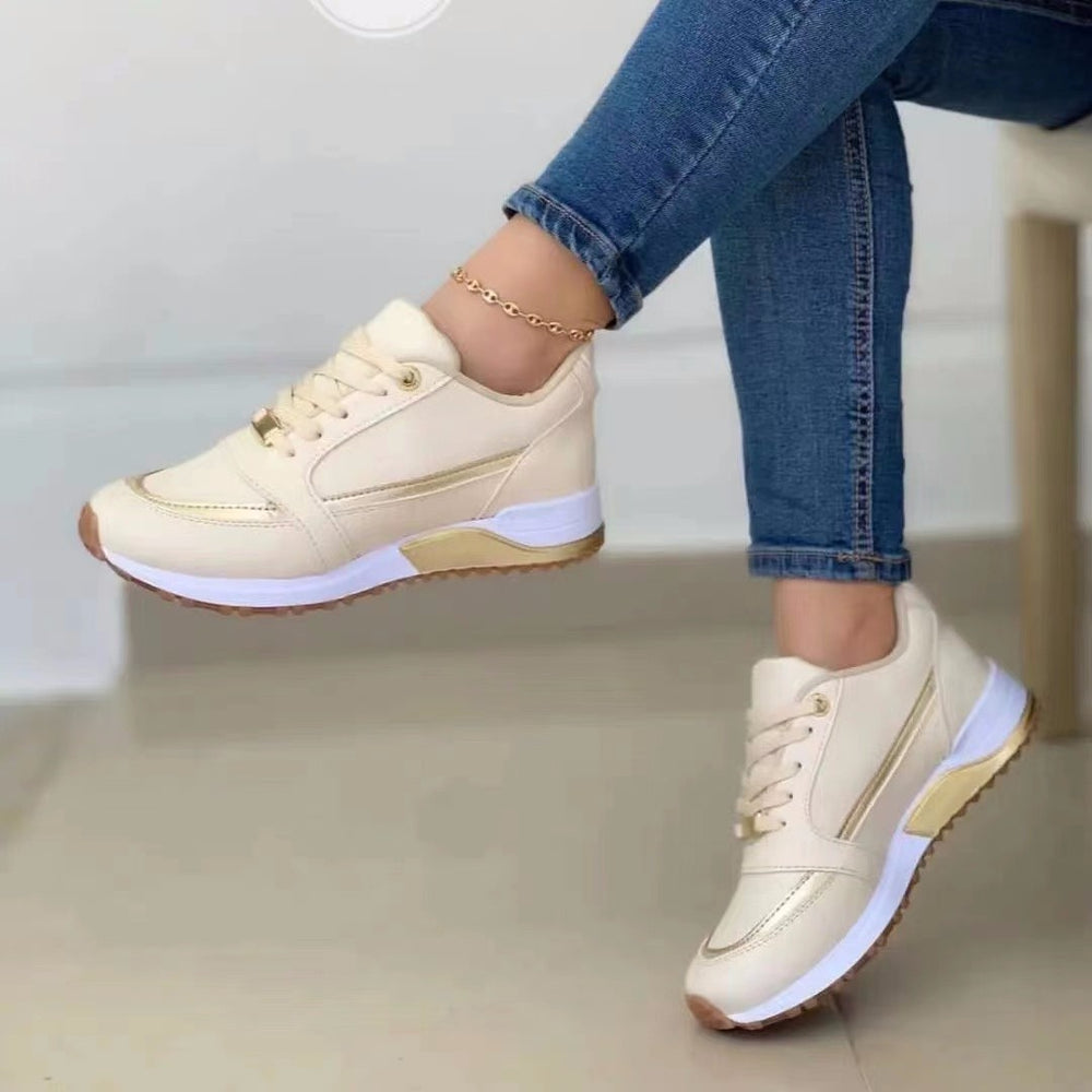 Women's Casual Lace-Up Flat Sequined Walking Sneakers — Premium Footwear Deal | Everyday Home Deal