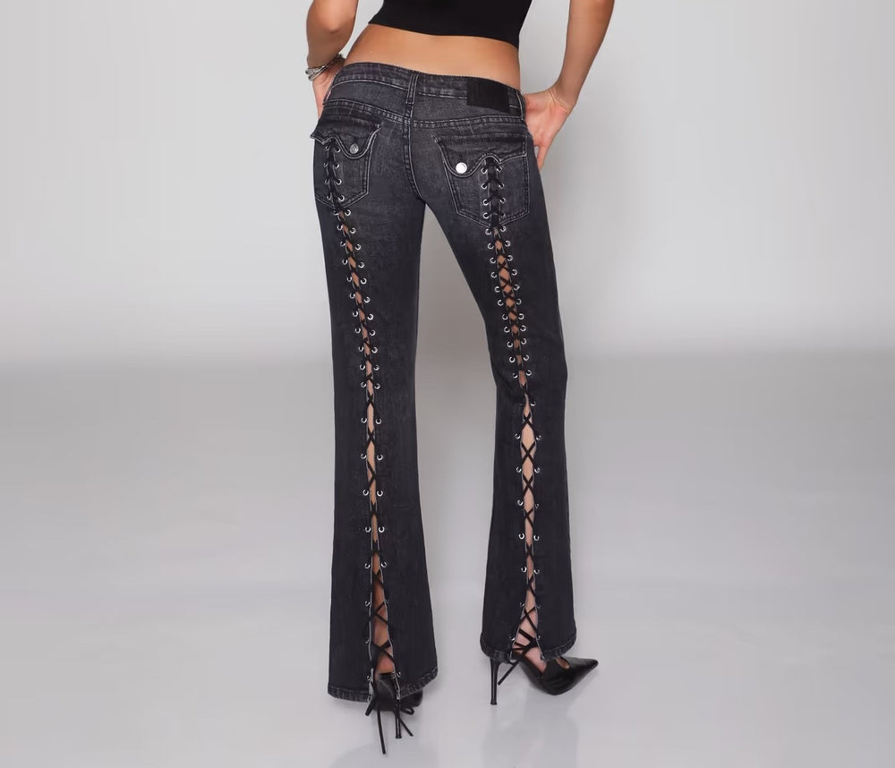 Womens Relaxed-fit Straight-leg Low-rise Bootcut Jeans