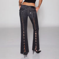 Womens Relaxed-fit Straight-leg Low-rise Bootcut Jeans