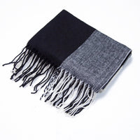 British-style Mens And Womens Couple Tassel Scarf With Large Plaid Pattern