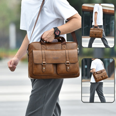Men's Business Large-Capacity Shoulder Crossbody Simple Briefcase - Premium Apparel Deal | Everyday Home Deal
