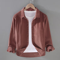 Mens Casual Workwear Layered Corduroy Shirt