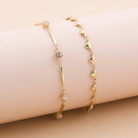 Bohemian-style Cross And Double-heart Multi-layer Anklet