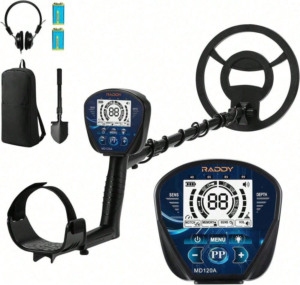 High-Precision Professional Adult Metal Detector, 4 Modes, 10 Inch IPX7 Waterproof Probe, LCD Display Complete Treasure Hunt Kit Including Earphones, Carrying Bag And Shovel.