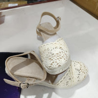 Summer Vacation Mules With Round Toes And Hollowed-out Straw Soles