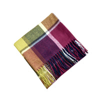 British-style Mens And Womens Couple Tassel Scarf With Large Plaid Pattern