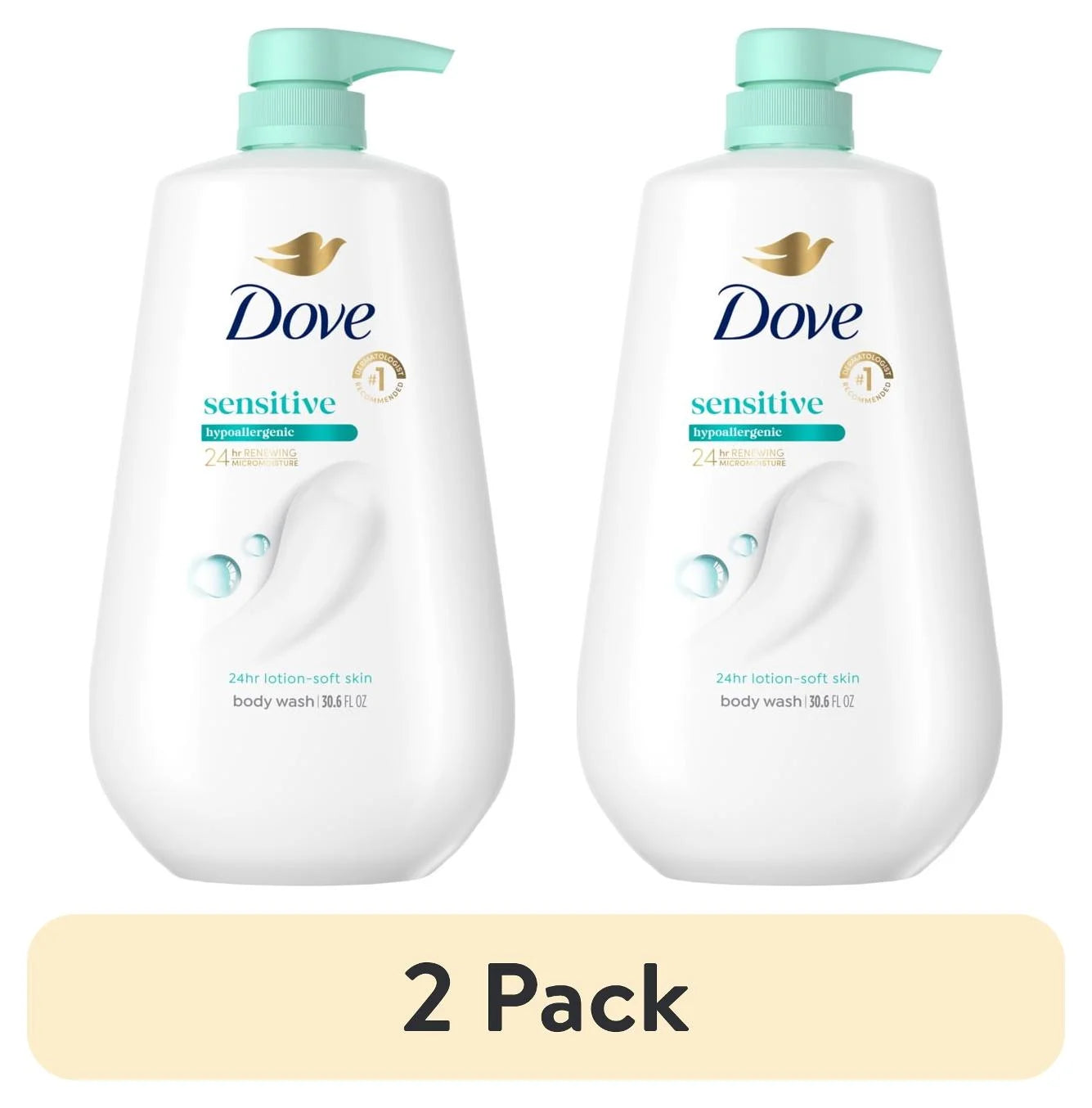 (2 Pack)  Body Wash with Pump Sensitive Skin, 30.6 Fl Oz