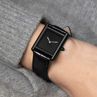 Mens Casual Watch Classic And Minimalist Square Case Two Hands