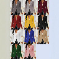Womens Casual Chic New Long-sleeve Blazer With A Lapel And Waist Tie