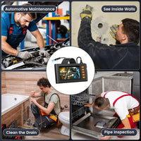 Dual-Lens Endoscope With Light, 4.3-Inch Screen, 32GB Memory Card, 16.5 Feet