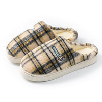 Women's Home Plush Warm Non-slip Plaid Cotton Shoes | Everyday Home Deal
