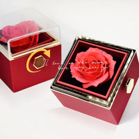 Rotating Soap Flower Rose Gift Box Creative Rotating Rose Jewelry Packaging Box Valentine's Day Gift For Women | Everyday Home Deal