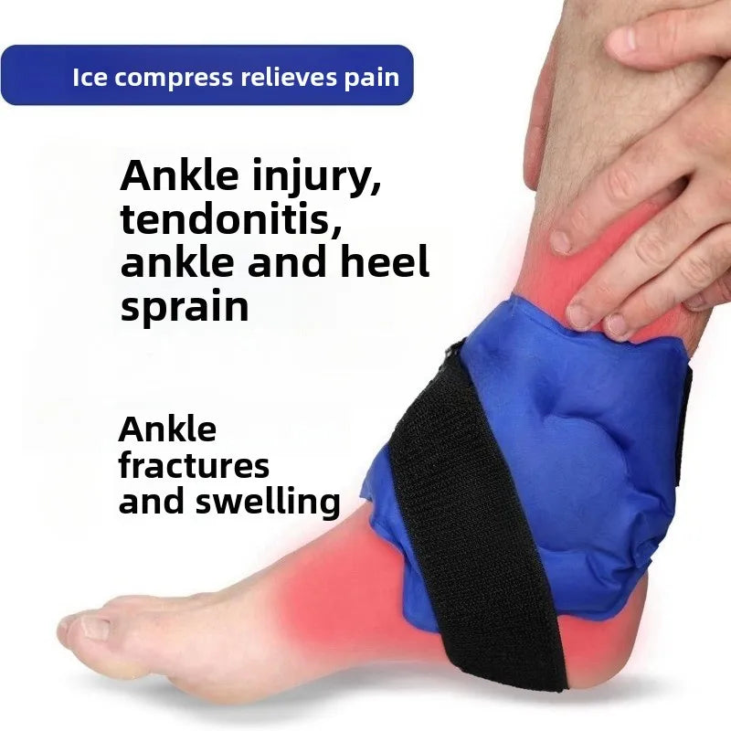 ‌Ankle Support Ice Wrap – Reusable Gel Cold Therapy Brace for Swelling & Pain Relief (360° Wrap Design，Physical Cooling)