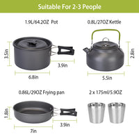 12-Piece Camping Cookware Set with Pot, Pan, Kettle, Cup & Utensils – Lightweight Outdoor Cooking Kit for Hiking & Picnics | Everyday Home Deal