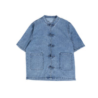 Mens Trendy HanfuTang Suit Shirt New Chinese Style Pre-washed