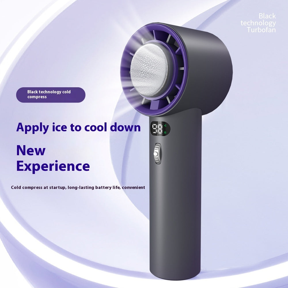 Portable Handheld Turbo Fan Cooling Semiconductor Refrigeration 3000mAh Battery Wind Speeds Adjustable Mini Personal Fan | Everyday Home Deal
