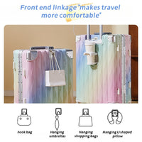 Aluminum Frame Hard Shell Luggage, Colorful And Fashionable, No Zipper Aluminum Frame, TSA Lock, With Cup Holder USB Interface, Aluminum Frame Travel Box, Durable Password Box