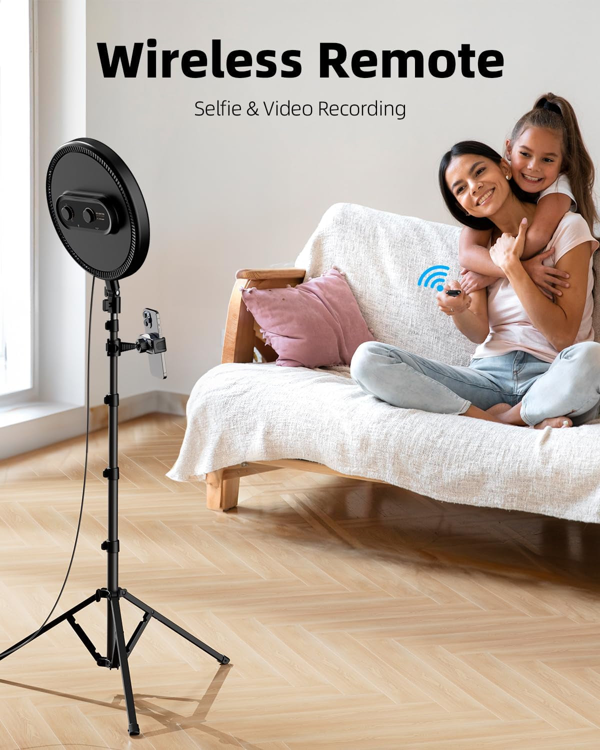 Large Ring Light with Stand, 72“ Tripod with Ring Light, 6500K Full-Screen Ringlight Tripod for Iphone with Phone Holder, Selfie Light for Makeup, Barber, Video Recording, Photography